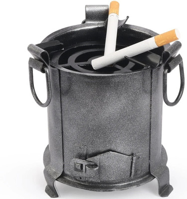 Bogenlite Angeethi BBQ Style Metal Ashtray Black Iron Ashtray(Pack of 1)