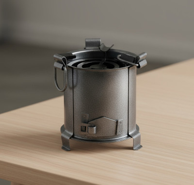 Charming Nest Classic Vintage Black Metal Angeethi Shaped Ashtray | Home Décor Showpiece Black Iron Ashtray(Pack of 1)