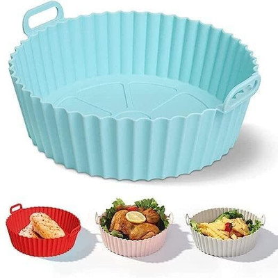 Otiporter AirLryer Liners Reusable Non-Stick Silicone with Ear Handles Easy use Air Fryer Airfryer Tray