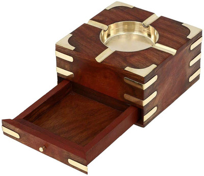 AMD zone Sheesham Wood ashtray. Brown Wood Ashtray(Pack of 1)