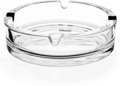 DULARIYA Glass Ashtrays for Cigarettes, Fancy Cute Cool Ash Tray, Pack of 1 (Clear) Clear Glass Ashtray(Pack of 1)