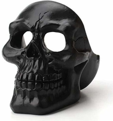 DEQUERA Dequera Black Skull Ashtray (11 x 9 x 4 cm) for Scary Skeletons Figurines Black Polyresin Ashtray(Pack of 1)