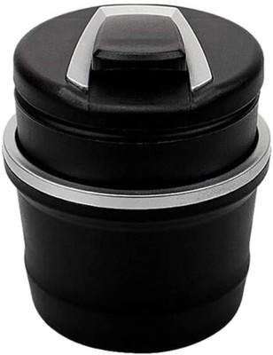 dniepar Portable Car Ashtray with Lid & Blue LED Light – 1 Pc with Color Box Black Plastic Ashtray(Pack of 1)