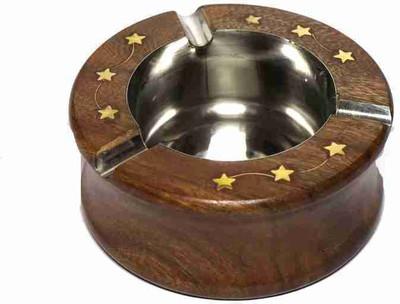 confix wooden handicraft Ash tray Brown Wood Ashtray(Pack of 1)