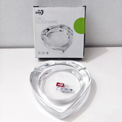 OFM Heart Glass Ashtray: A Fusion of Elegance and Functionality Clear Glass Ashtray(Pack of 1)