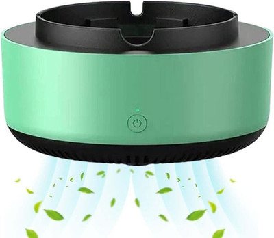 EARTHLY PRODUCTS Premium Windproof Smokeless Ashtray for Indoor & Outdoor Smoking Green Plastic Ashtray(Pack of 1)
