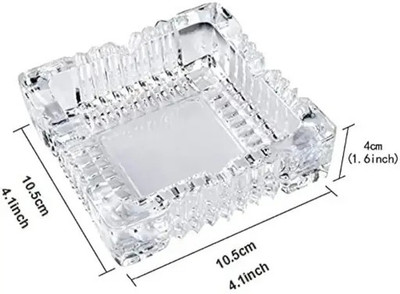 TREANDCARD Clear Glass Ashtray(Pack of 1)