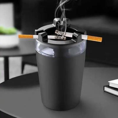cheshtasales Creative Car Ash tray Black Stainless Steel Ashtray(Pack of 1)