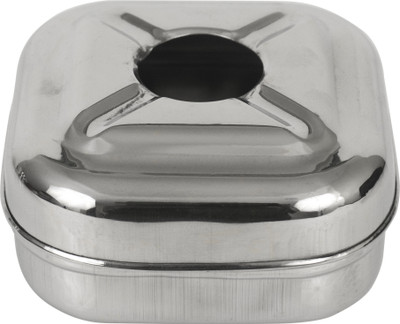 Spillbox Ashtray for Cigarette Stainless Steel Ash Holder Tray with Lid for Home, Office and Bar Silver Steel Ashtray