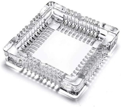 jyot creation Clear Glass Ashtray(Pack of 1)
