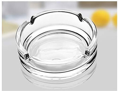 ETX Glass Ashtray for office and car (Transparent) Clear Glass Ashtray(Pack of 1)