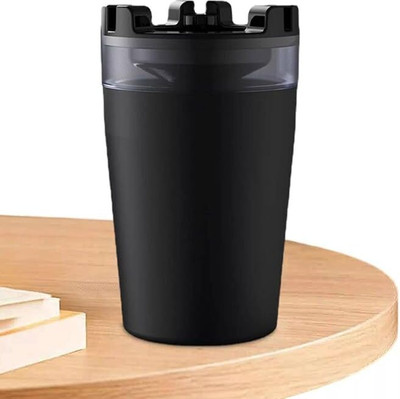 khodal Creative LED Car Ash Tray Black Stainless Steel Ashtray(Pack of 1)