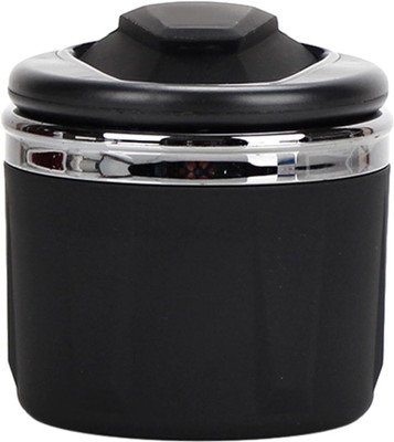 carempire Portable Car Trash Can with Lid, Smell Proof Ash Tray with Illuminated Black Ceramic Ashtray(Pack of 1)