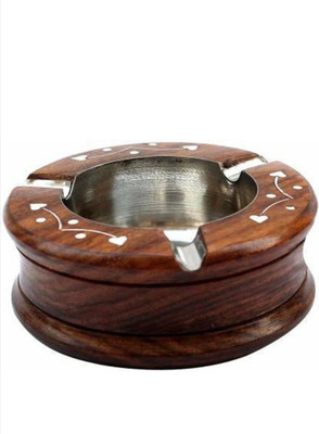 Taargo crafts TC-065 Brown Wood Ashtray(Pack of 1)