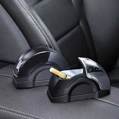 VVG TRADERS Car Ashtray, Windproof Car Door Automotive Ashtrays, Smoke Control, Black Plastic Ashtray(Pack of 1)