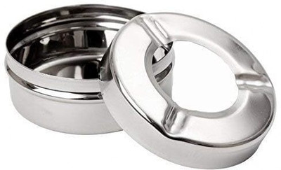 DiosHomes DiosHomes Stainless Steel Cigarette/Bar Ashtray (with lid) Silver Stainless Steel Ashtray(Pack of 1)