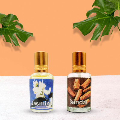 TORPPEZA Attar for pooja | Itra | Perfume | Natural and pure Jasmine & Chandan Fragrance Floral Attar(Motia/Jasmin, Sandalwood)