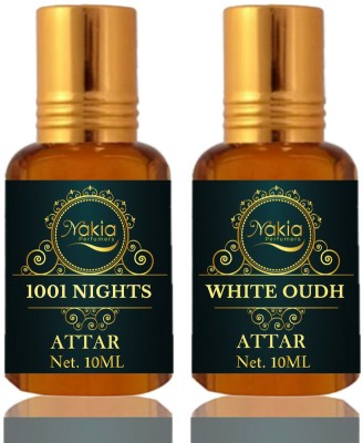 Nakia 1001 Nights Attar, White Oudh Attar Roll-on Perfume Oil For Unisex (10ml*2) Floral Attar(Woody)
