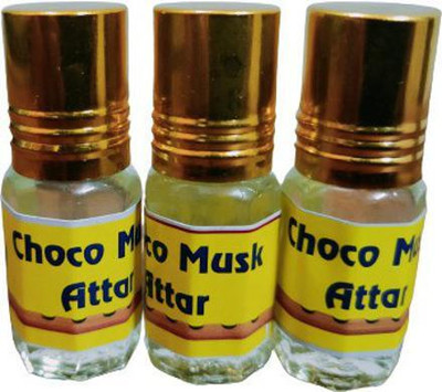 kah attar CHOCO MUSK ATTAR (A PACK OF 3 BOTTLES @ 3ML EACH) Herbal Attar(Musk)