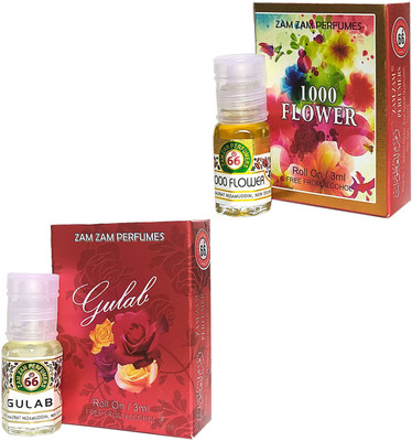 Zam Zam Perfumers 1000 Flower And Gulab 3ml/Piece Long Lasting Attar Floral Attar(Natural)