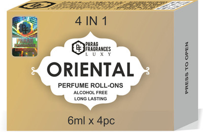 Parag Fragrances 4 IN 1 Set of Oriental Perfume Roll on Pack Lasting Floral Attar(Floral)