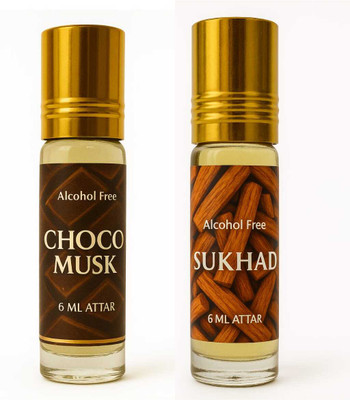 Zenorix pack of 2 Choco Musk attar 6ml & 6ml Sukhad Attar Combo, attar for Men & Women Floral Attar(Blends (mukhallat), Chocolate)