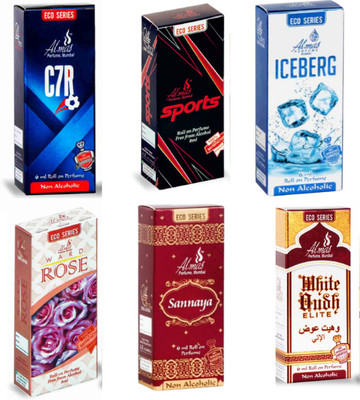 Almas Eco Series Mix Attar (Combo Pack of 6 ) Non-Alcoholic Floral Attar(Floral)