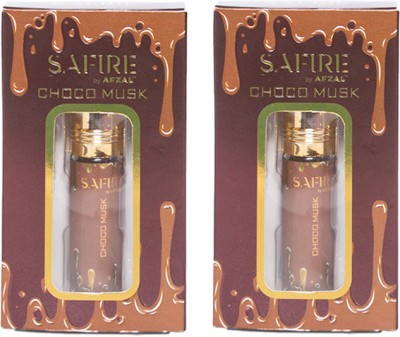 AFZAL SAFIRE CHOCO MUSK ATTAR (COMBO PACK 6ML*2) ROLL-ON Floral Attar(Musk, Rose)