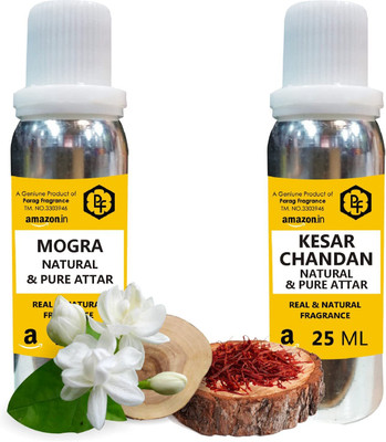 Parag Fragrances Real Mogra & Kesar Chandan Attar Each 25ml Total 50ml Attar Floral Attar(Floral)