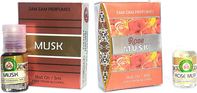 Zam Zam Perfumers Musk and Rosemusk 3ml/Piece Long Lasting Attar Floral Attar(Natural)