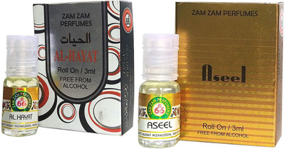 Zam Zam Perfumers Al Hayat and Aseel 3ml/Piece Long Lasting Attar Floral Attar(Natural)