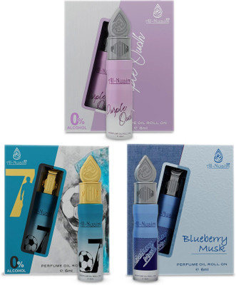 Al-Nuaim Blueberry Musk, 07 & Purple Oudh Attar - Pack of 3 (6ml Each) Floral Attar(Oud (agarwood))