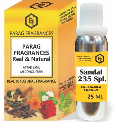 Parag Fragrances Sandal 235 Spl.Attar 25ml Pure, Natural & Long Lasting Floral Attar(Natural)