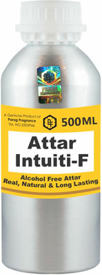 Parag Fragrances Intuiti-F Attar 500ml Long Lasting Attar Wholesale Pack Floral Attar(Natural)
