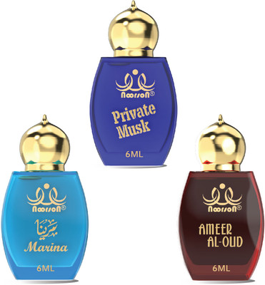 Noorson Private Musk, Marina & Ameer Al Oud Attar combo | Non-Alcoholic | 6Ml Each Floral Attar(Natural)