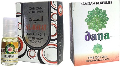 Zam Zam Perfumers Al Hayat and Dana 3ml/Piece Long Lasting Attar Floral Attar(Natural)