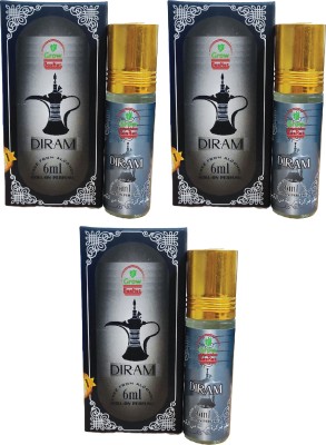 Grow Basket 3 Diram Attar Combo Rollon Perfume aroma Luxury Long Lasting Fragrance Each 6ml Floral Attar(Oud (agarwood))