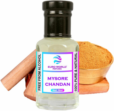 Euro World Mysore Chandan Alcohol Free Attar for Unisex Floral Attar(Sandalwood)