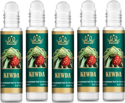 Noorson Kewda Attar Perfume for Unisex Natural Long Lasting Attar 8 ML Each PACK OF 5 Floral Attar(Kewda)