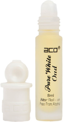 aco Pure White Oud Alcohol - Free Attar Roll On 8ml Floral Attar(Oud (agarwood))