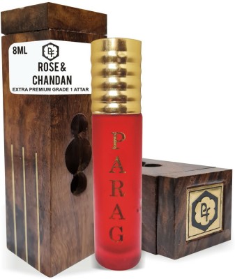 Parag Fragrances Rose & Chandan Attar 8ml Wood Gift Pack / Real & Natural Attar Perfume Floral Attar(Natural)