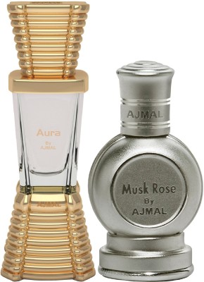 Ajmal Aura 10ML and Musk Rose CP 12ML For Men & Women Floral Attar(Floral)