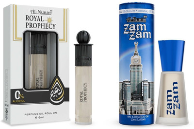 Al-Nuaim Combo of Royal Prophecy Perfume (6,ML) & ZAMZAM Perfume (6,ML) For Men & Women Floral Attar(Natural)