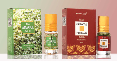 FORMLESS Attarful & Jannatul Firdaus 3ml Combo 2 Roll on Floral Attar(Jannat ul Firdaus)