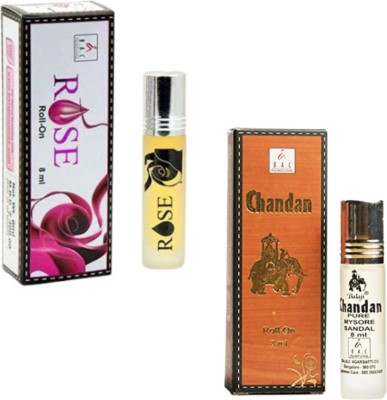 Balaji chandan & Rose Roll on Combo| Premium Puja attar | Handkerchief perfume Floral Attar(Rose, Sandalwood)