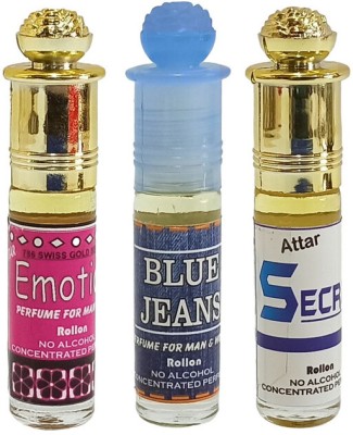 INDRA SUGANDH BHANDAR Citrus Perfume 3 in 1 (Emotion, Blue Jeans, Secret) Non-Alcoholic Lasting Attar Floral Attar(Citrus)