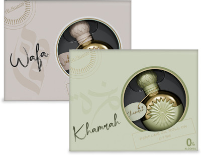 Al-Nuaim Wafa & Khamrah Attar - Pack of 2 (9.9ml Each) Floral Attar(Musk)