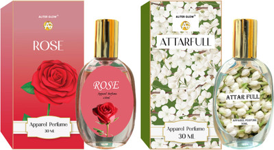 Aliter Glow Rose & Attarfull Alcohol Free & Long Lasting Attar Perfume (Pack of 2) Floral Attar(Rose, Mogra)