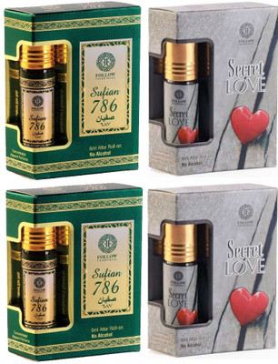 Girnar 2 SECRE LOVE & 2 SUFIAN ATTAR ,6 ML EACH, PACK OF 4. Herbal Attar(Musk)
