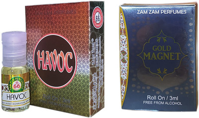 Zam Zam Perfumers Havoc and Gold Magnet 3ml/Piece Long Lasting Attar Floral Attar(Natural)